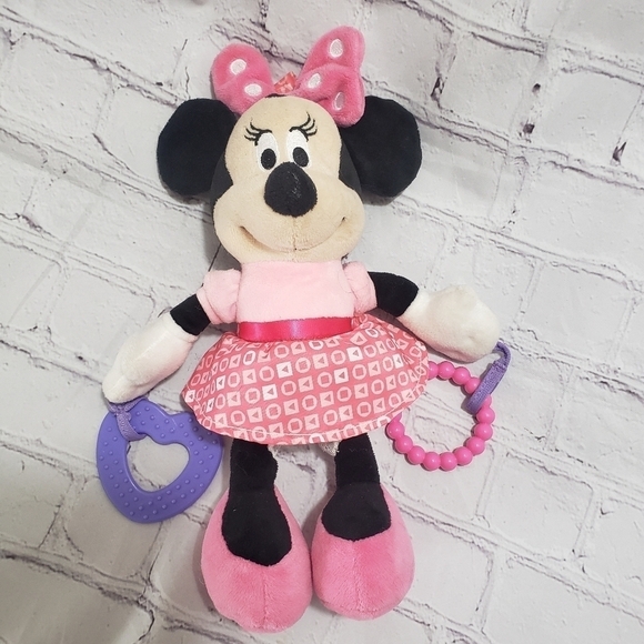 Disney Baby Minnie Mouse Plush Sensory Toy 10-inch Stuffed Animal 2021 Pink - Picture 9 of 9